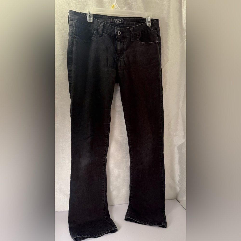 Guess Jeans Womens 30 Black Straight Leg Zip Fly Belt Loops Pockets Classic